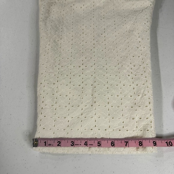 Vintage Alfred Dunner Pull-On Capris Ivory Eyelet Back Elastic Women’s Size 14 - Picture 10 of 12